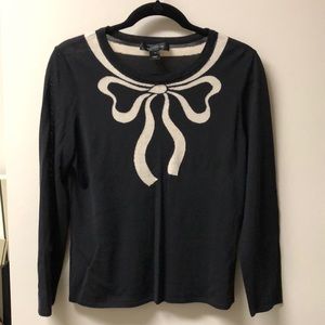 St John black blouse with bow M